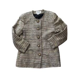 Vintage Terijon Silk Tweed Metallic Jacket Rickie Freeman 8